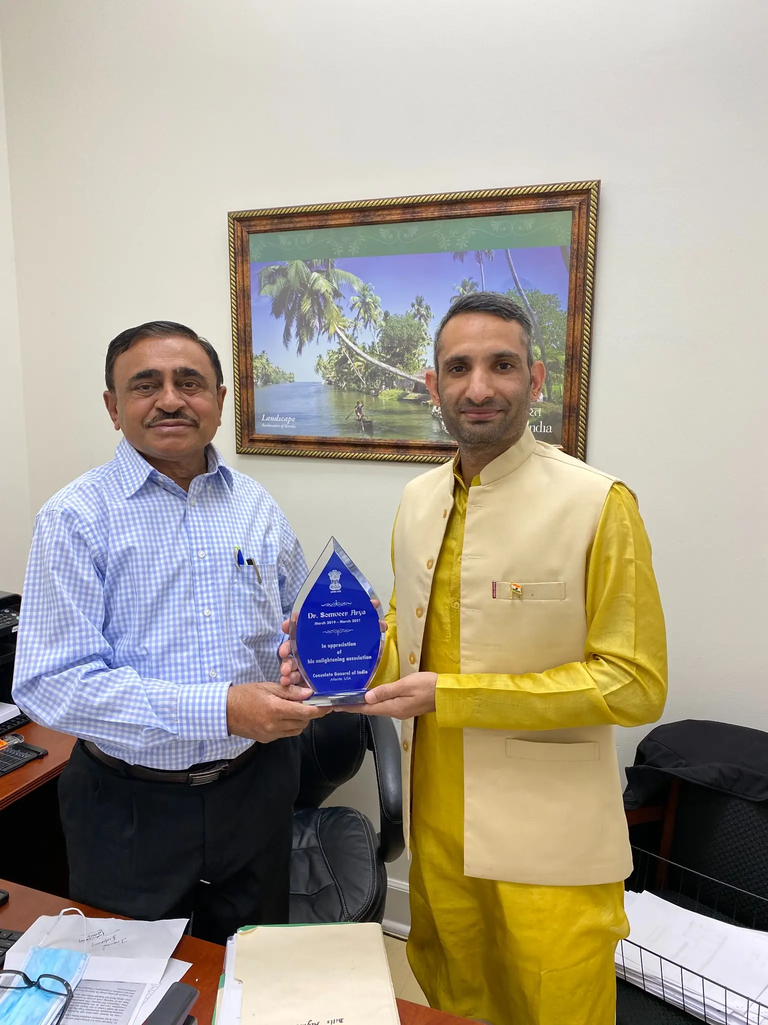 Dr. Somveer Arya at an official cultural engagement